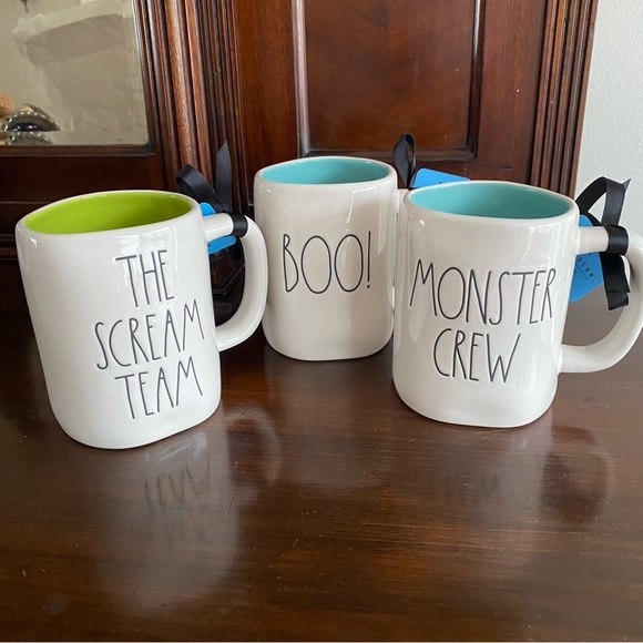 Rae Dunn Monsters Inc MONSTER CREW SCREAM TEAM & BOO DISNEY PIXAR MUG SET NWT - Picture 4 of 6